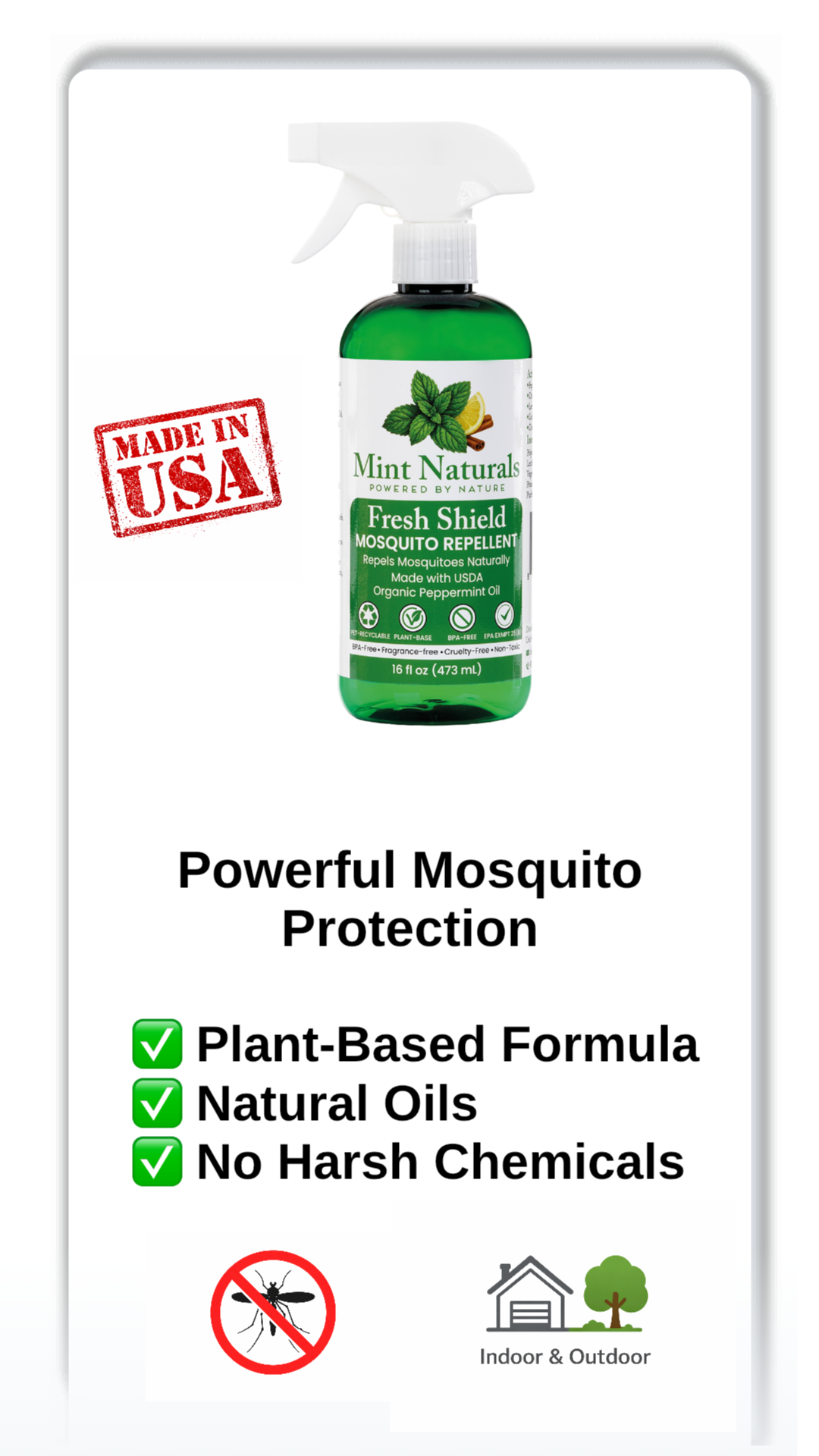 Mint Naturals – Mosquito Shield | Natural Mosquito Repellent Spray