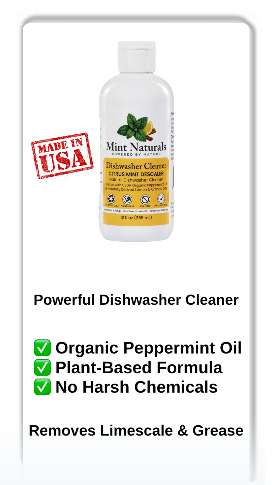 Mint Naturals – MintCycle | Dishwasher Cleaner