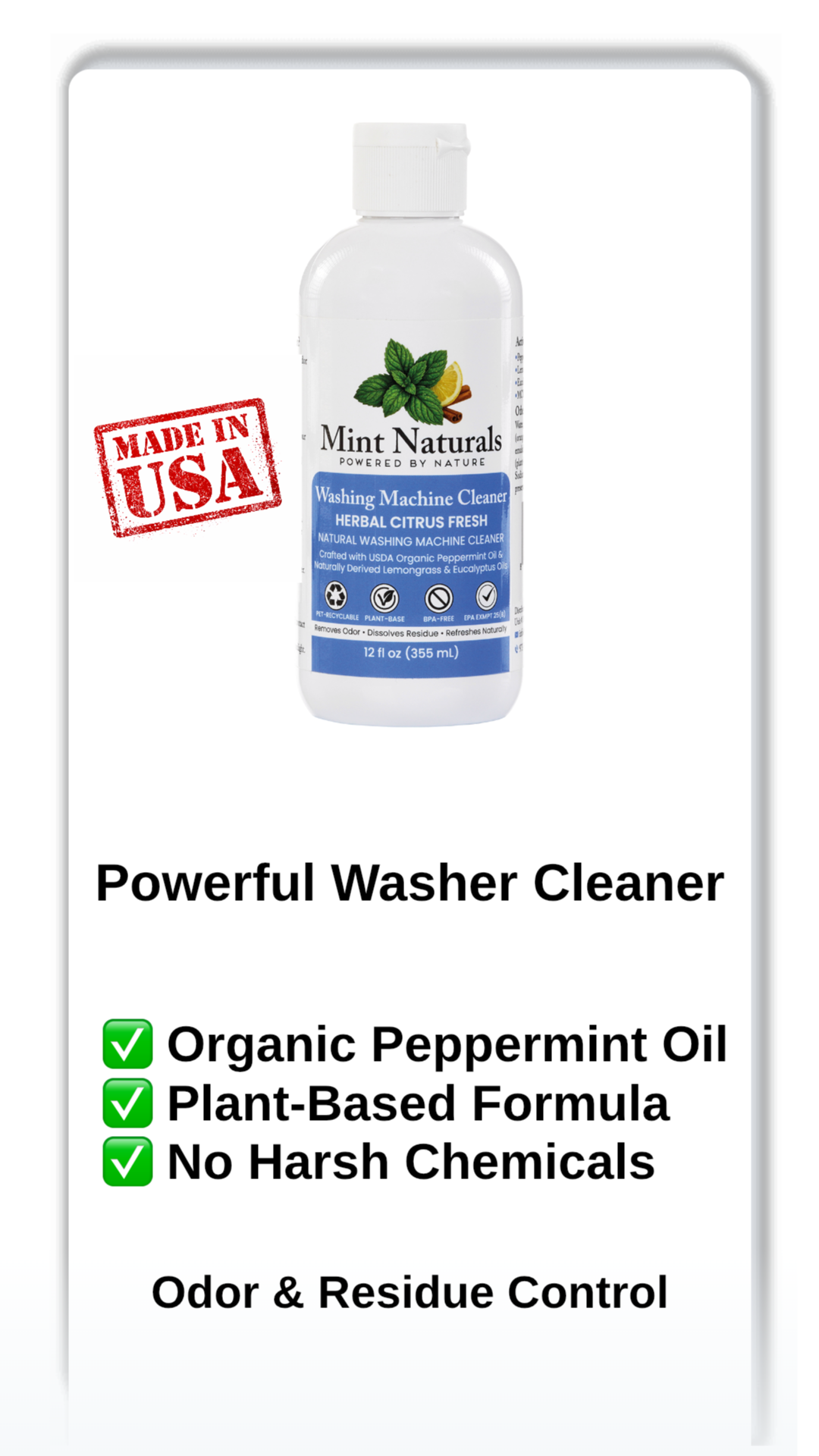 Mint Naturals – MintCycle | Washing Machine Cleaner