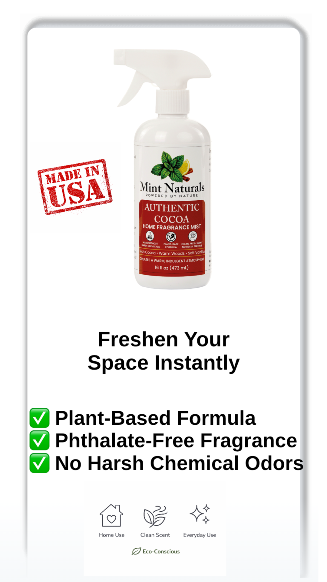 Mint Naturals - Authentic Cocoa Home Fragrance Mist